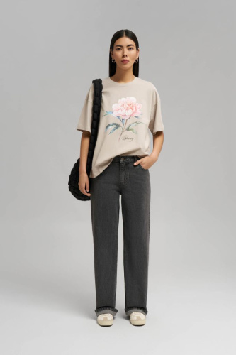 Свободная футболка из хлопкового джерси