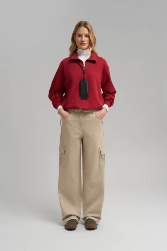 Свободные брюки-карго из твила