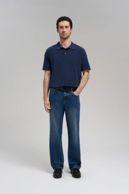 Поло свободного кроя из хлопкового трикотажа