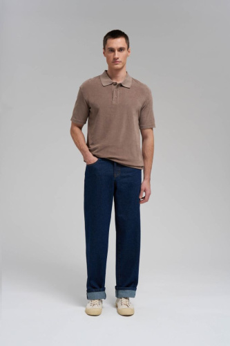 Поло свободного кроя из хлопкового трикотажа