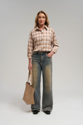 Рубашка свободного кроя в клетку