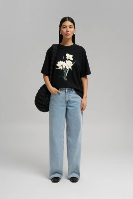 Свободная футболка из хлопкового джерси