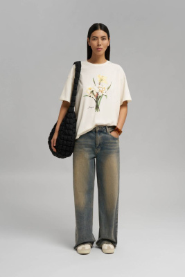 Свободная футболка из хлопкового джерси