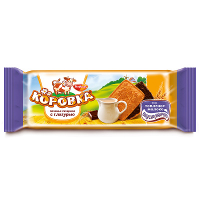 Печенье Коровка вкус топленое молоко с глазурью, Рот Фронт, 115 гр.
