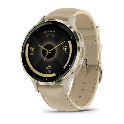 Смарт-часы Garmin Venu 3s Soft Gold French Gray Leather (010-02785-55)