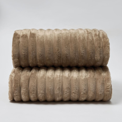 Плед Soft strip, коричневый