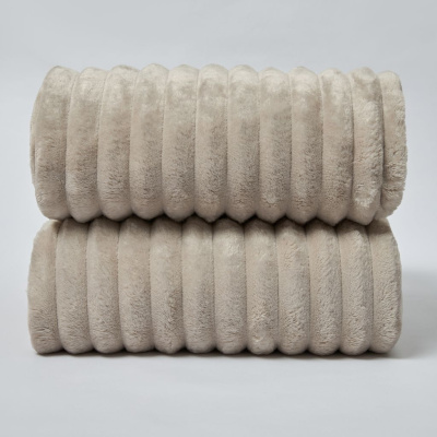 Плед Soft strip, пепел