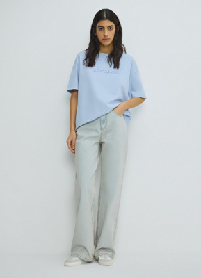 Прямые свободные джинсы, Синий