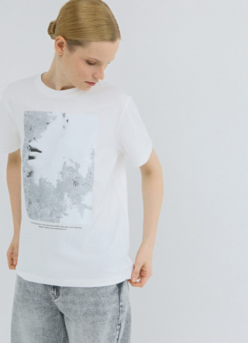 Футболка с принтом, Белый