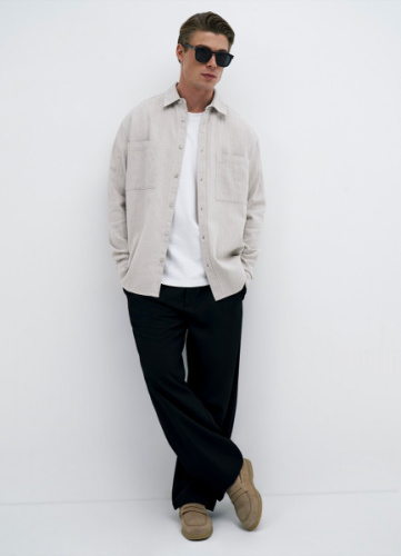 Куртка-рубашка из твила, Бежевый