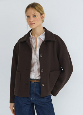 Куртка из пальтовой ткани, Коричневый