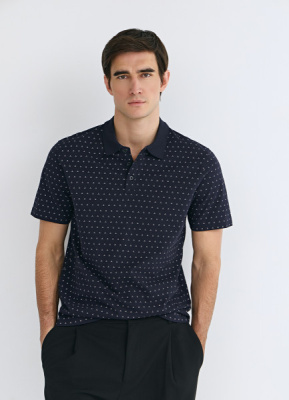 Поло с принтом, Синий