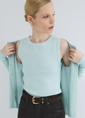 Базовая майка из трикотажа, Зеленый