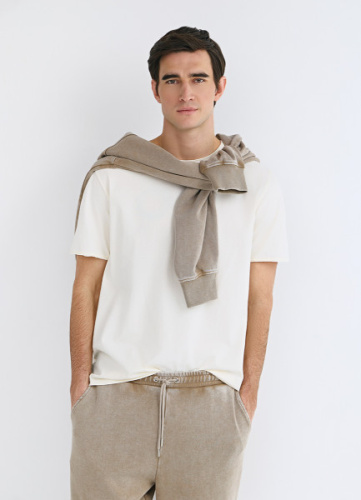 Футболка с необработанным краем, Белый