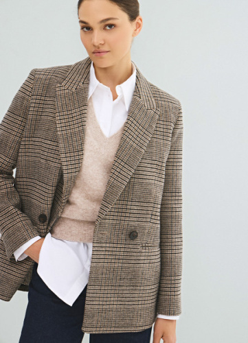 Двубортный жакет, Бежевый