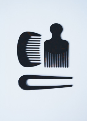 Набор аксессуаров для волос: гребень, расческа и заколка-шпилька, Коричневый