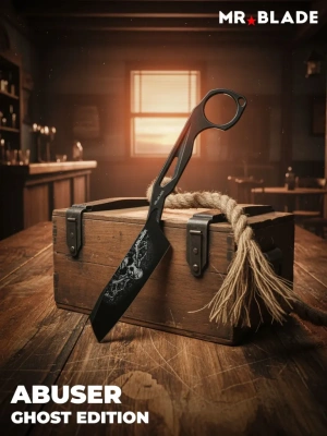 Скелетный нож Mr.Blade Abuser LE Ghost blackwash, сталь AUS-8