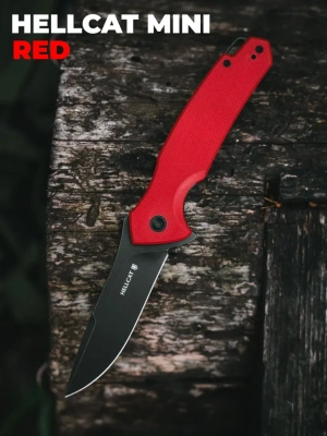 Складной нож Mr.Blade Hellcat Mini blackwash, сталь VG-10, рукоять Red G10