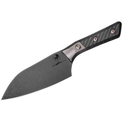 Кухонный нож поварской Сантоку Microtech Santoku Knife 15.2 см, сталь M390MK, рукоять карбон/титан