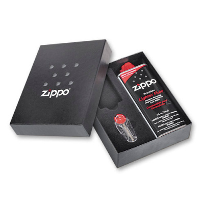 Подарочная коробка Zippo (кремни + топливо, 118 мл + место для зажигалки), 118х43х145 мм