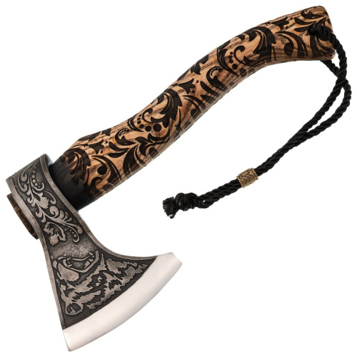 Кованый топор Медведь Хохлома, кулачный