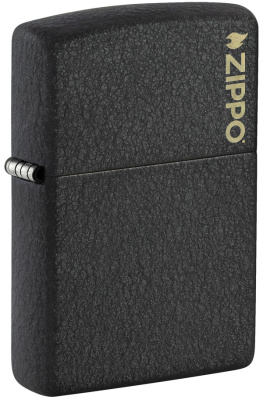 Зажигалка ZIPPO Logo с покрытием Black Crackle™, латунь/сталь, чёрная, матовая, 38x13x57 мм