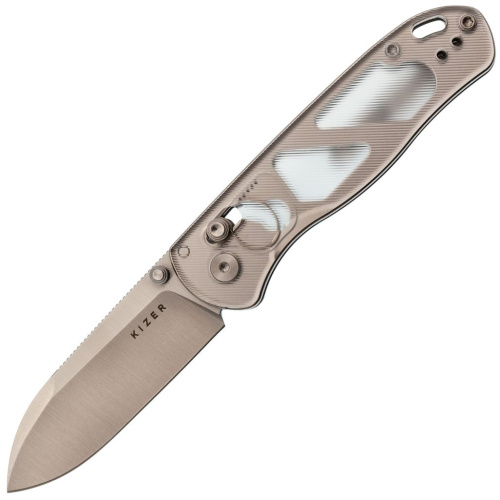 Складной нож Kizer Drop Bear, сталь Nitro V, компактный EDC, рукоять акрил