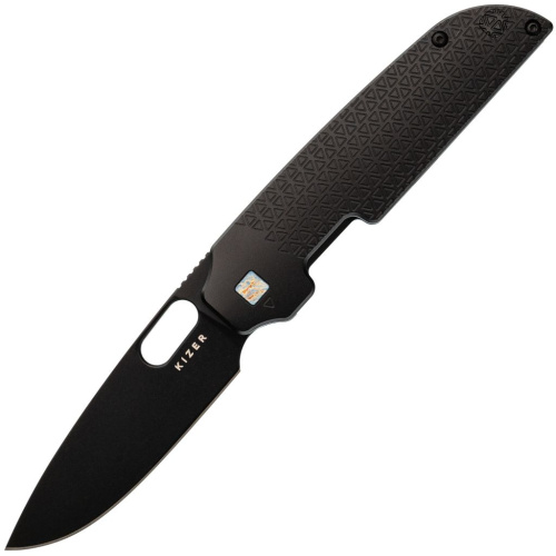 Складной нож Kizer Varatas black сталь S35VN, рукоять Black Titanium