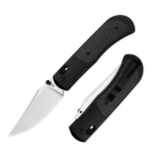 Складной нож Kizer Tycho Clip-Point, сталь M390, рукоять титан/карбон, черный