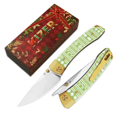 Складной нож Kizer Christmas Mini MoMo, сталь S45VN, рукоять G10/алюминий, лимитированная версия