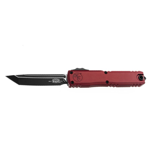 Автоматический нож Microtech Ultratech Gen IV T/E, сталь M390MK, рукоять алюминий, бордовый/черный