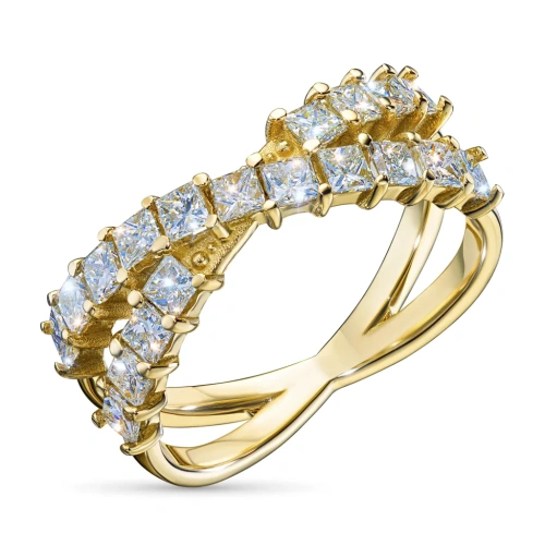 Кольцо из желтого золота с бриллиантами э0301кц12250370