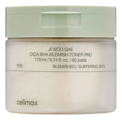 Пэды для борьбы с несовершенствами кожи Ji Woo Gae Cica BHA Blemish Toner Pad: Пэды 60шт