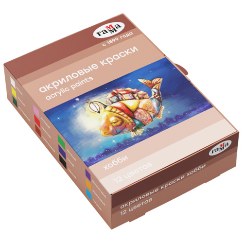Набор акрила декоративный Гамма "Хобби" 12 цв*20 мл