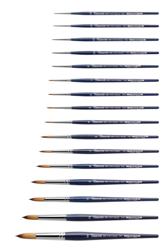 Кисть синтетика круглая Tintoretto "Bronze" на короткой ручке