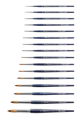 Кисть синтетика круглая Tintoretto "Bronze" на короткой ручке