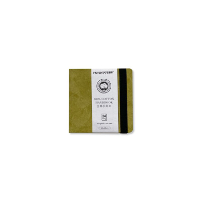 Мини-скетчбук для акварели Potentate 10х10 см 24 л 300 г, светло-желтый