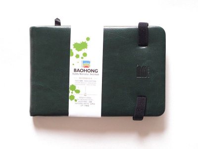 Скетчбук для акварели Baohong 9х14 см 24 л 300 г, хлопок, среднезернистая