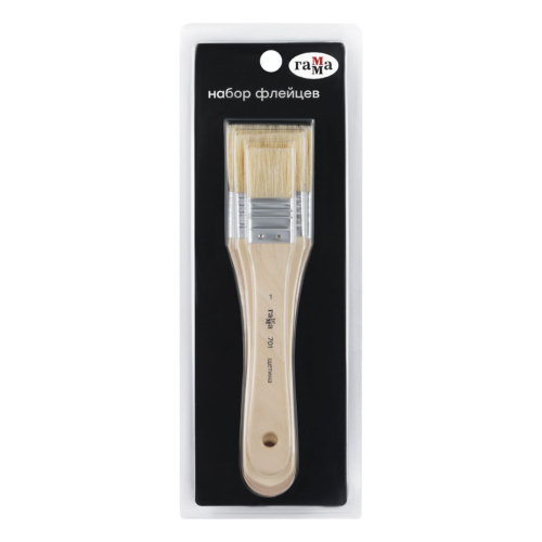 Набор кистей флейцев щетина Гамма, 3 шт., №1, 3, 4