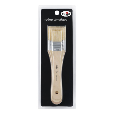 Набор кистей флейцев щетина Гамма, 3 шт., №1, 3, 4