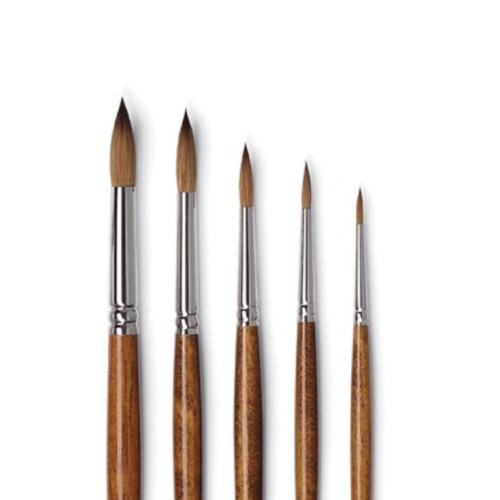 Кисть сибирский колонок круглая Tintoretto "Martora Kolinsky" на длинной ручке