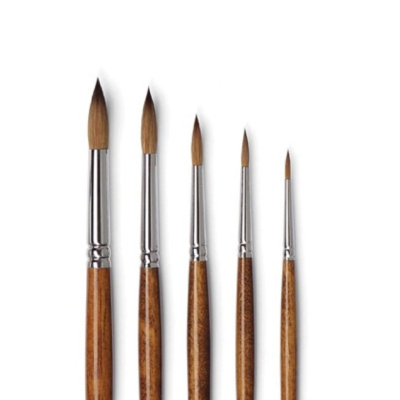 Кисть сибирский колонок круглая Tintoretto "Martora Kolinsky" на длинной ручке