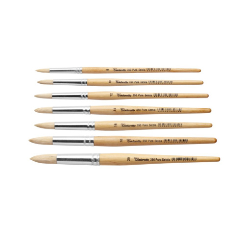 Кисть щетина круглая "Tintoretto" на короткой ручке