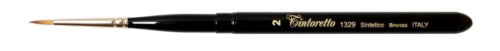 Кисть синтетика №2 круглая "Tintoretto Bonze" складная