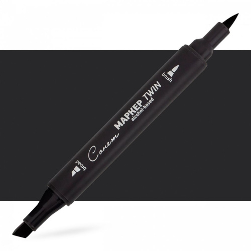 Маркер спиртовой Сонет "TWIN Brush" Черный