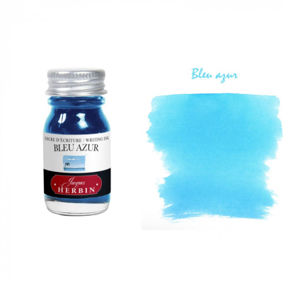 Чернила в банке Herbin, 10 мл, Bleu azur, Светло-голубой