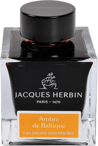 Чернила в банке Herbin Prestige, 50 мл, Ambre de Baltique Желто-коричневый