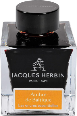Чернила в банке Herbin Prestige, 50 мл, Ambre de Baltique Желто-коричневый