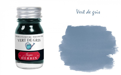 Чернила в банке Herbin, 10 мл, Vert de gris, Зелено-серый