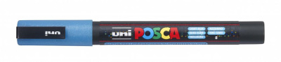 Маркер UNI "POSCA" PC-3ML, 0,9-1,3 мм, наконечник пулевидный, цвет голубой с блёстками